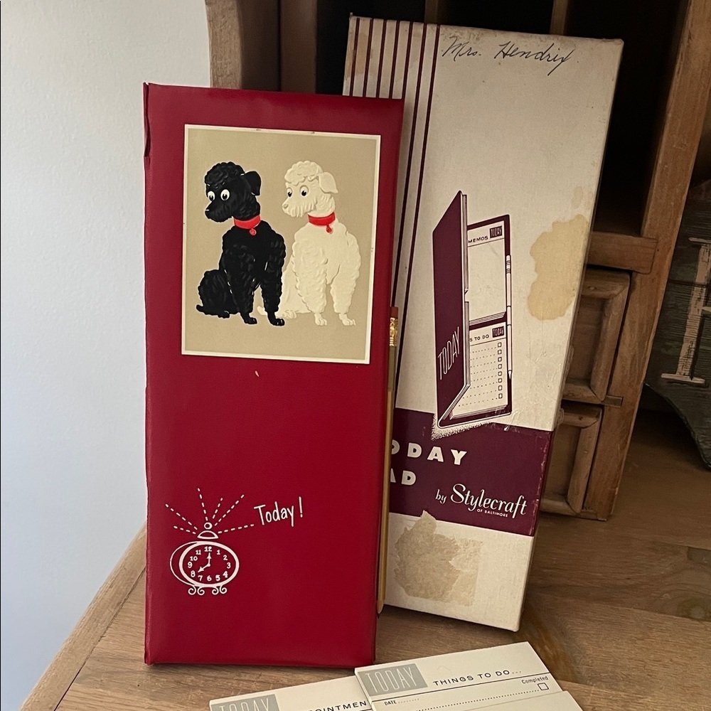 Vintage Stylecraft of Baltimore “Today Pad” Message Memo Pad To-Do List Poodles